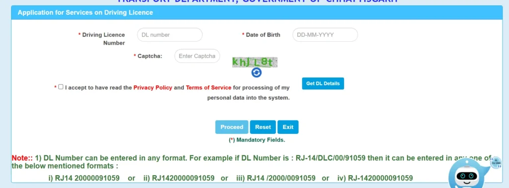 Driving Licence Renewal on parivahan portal